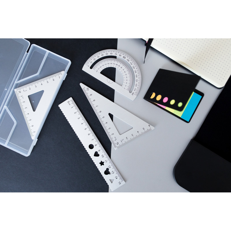 Zestaw szkolny linijki 2 ekierki i kątomierz | Kaulana