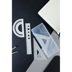 Zestaw szkolny linijki 2 ekierki i kątomierz | Kaulana