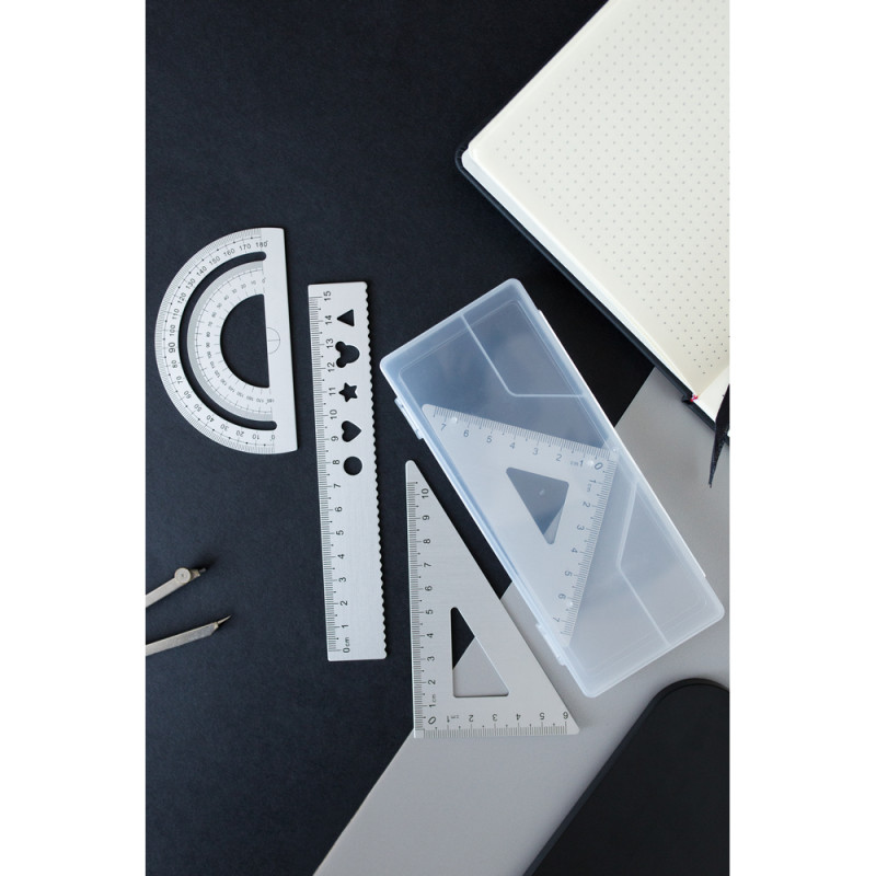 Zestaw szkolny linijki 2 ekierki i kątomierz | Kaulana