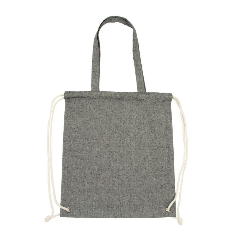 Worek ze sznurkiem i torba na zakupy z bawełny z recyklingu 2 w 1 | Jamarion