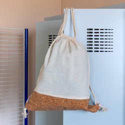 Bawełniany worek ze sznurkiem z korkowym elementem | Rontay