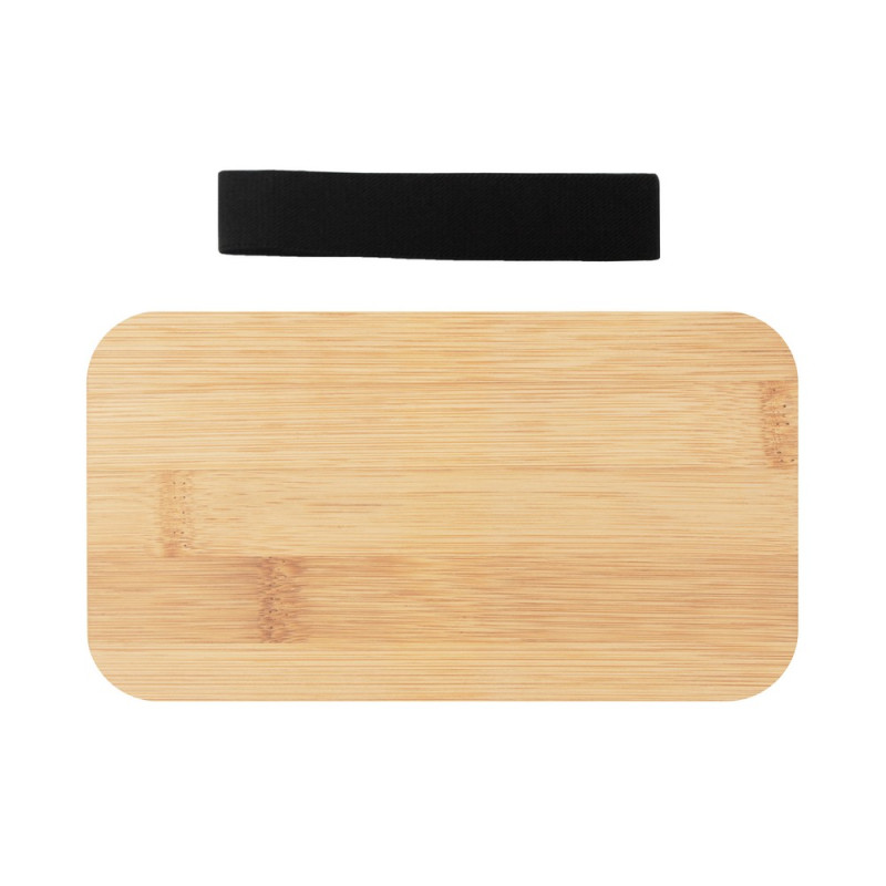 Pudełka śniadaniowe 2 w 1 2x500 ml bambusowe wieczko sztućce | Tijani