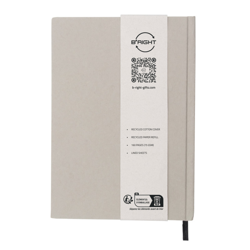 Notatnik ok A5 B'RIGHT okładka z bawełny z recyklingu | Tamytrice
