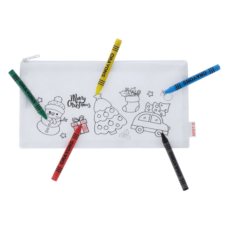 Piórnik do kolorowania świąteczny wzór kredki
