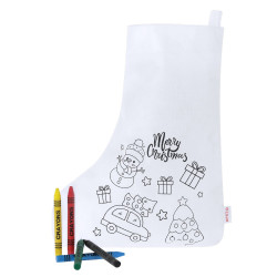 Skarpeta świąteczna do kolorowania świąteczny wzór kredki