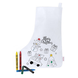 Skarpeta świąteczna do kolorowania świąteczny wzór kredki