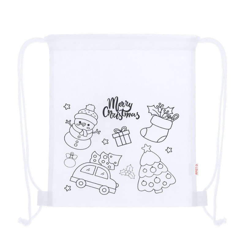 Worek ze sznurkiem do kolorowania świąteczny wzór kredki