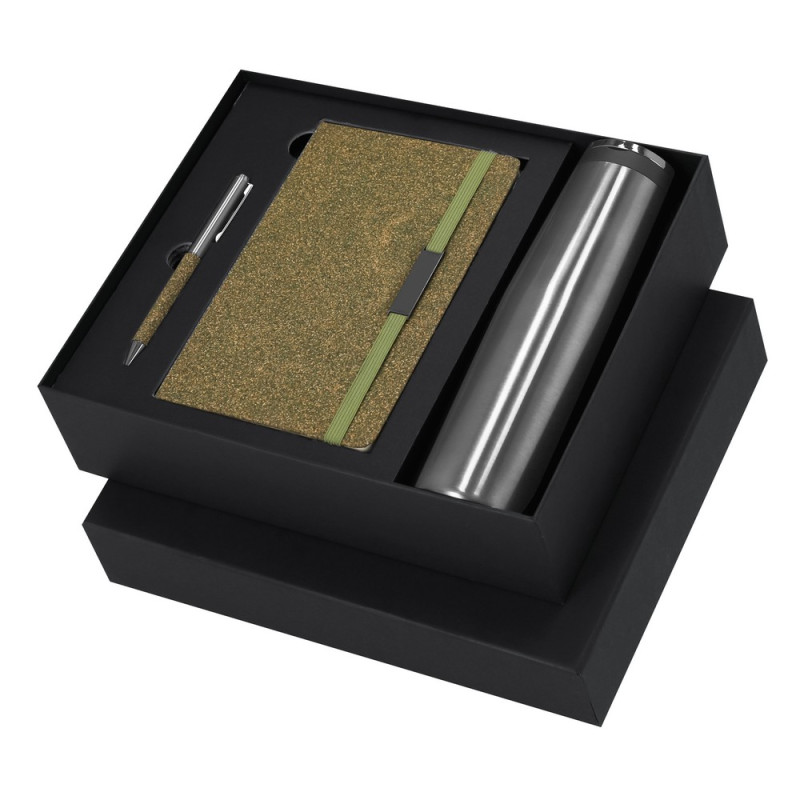 Zestaw upominkowy termos 500 ml notatnik ok A5 długopis pudełko podarunkowe