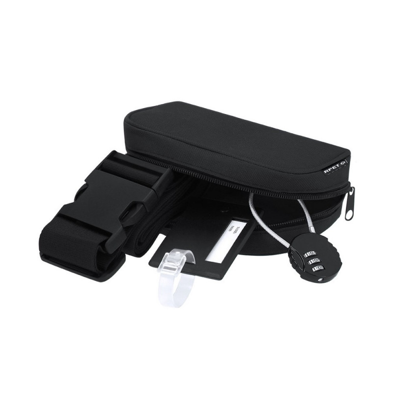 Zestaw podróżny zawieszka do bagażu pas do walizki kłódka podróżna pokrowiec RPET