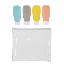 Zestaw podróżny kosmetyczka 4 pojemniki