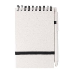 Zestaw biurowy notes kubek długopis ze słomy pszenicznej