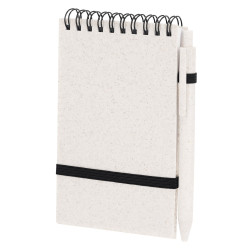 Zestaw biurowy notes kubek długopis ze słomy pszenicznej