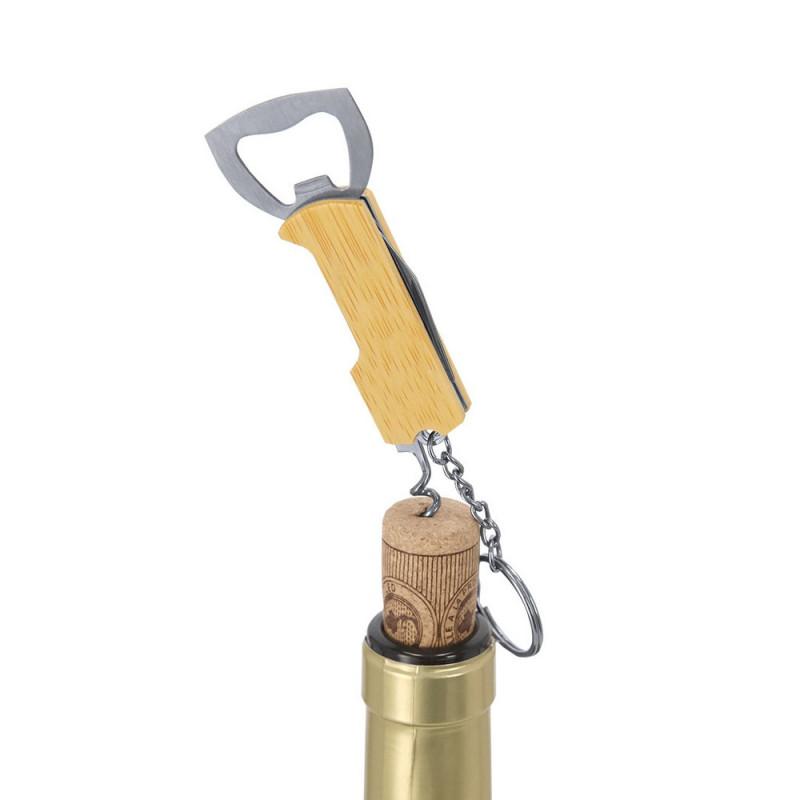Bambusowy nóż kelnerski otwieracz do butelek brelok