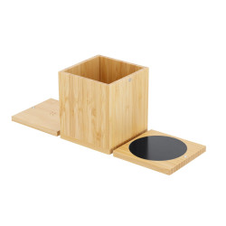 Bambusowa ładowarka bezprzewodowa 15W pojemnik na przybory do pisania podgrzewacz do kubka