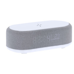 Ładowarka bezprzewodowa 15W głośnik bezprzewodowy 5W zegar lampka LED