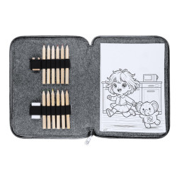 Zestaw do kolorowania z filcu RPET kredki temperówka gumka