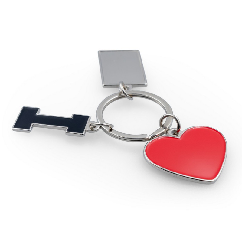 Brelok do kluczy "I love " z metalową plakietką | Lydus