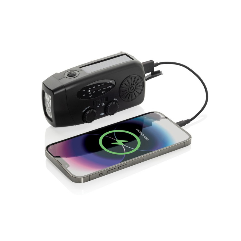 Radio survivalowe AM/FM power bank 1800 mAh latarka RescueWave