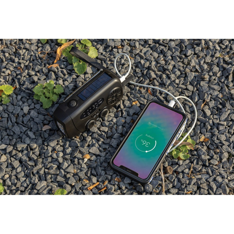 Radio survivalowe AM/FM power bank 1800 mAh latarka RescueWave