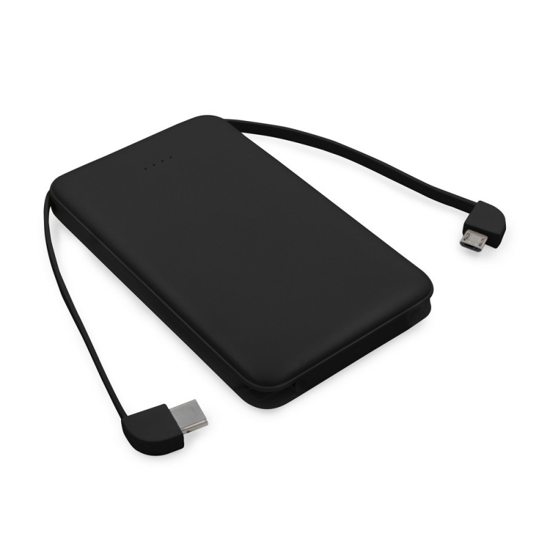 Power bank 5000 mAh ze zintegrowanymi kablami adapter w komplecie | Presley