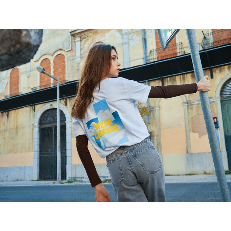 Luźna koszulka Iqoniq Kakadu bawełna z recyklingu