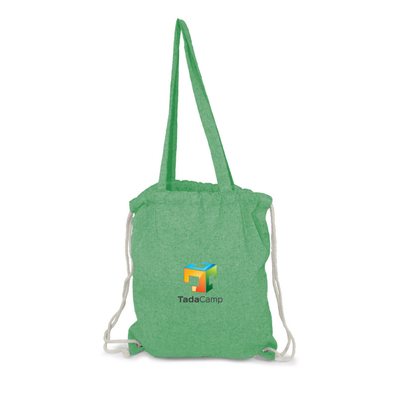 Worek ze sznurkiem i torba na zakupy z bawełny z recyklingu 2 w 1 | Jamarion