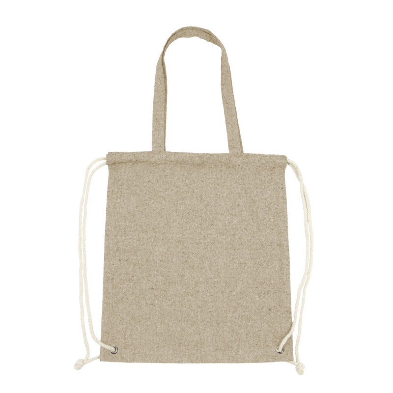 Worek ze sznurkiem i torba na zakupy z bawełny z recyklingu 2 w 1 | Jamarion