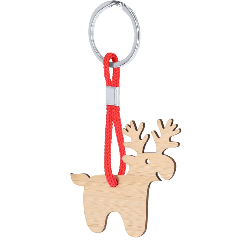Bambusowy brelok do kluczy świąteczny motyw