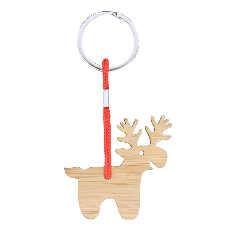 Bambusowy brelok do kluczy świąteczny motyw