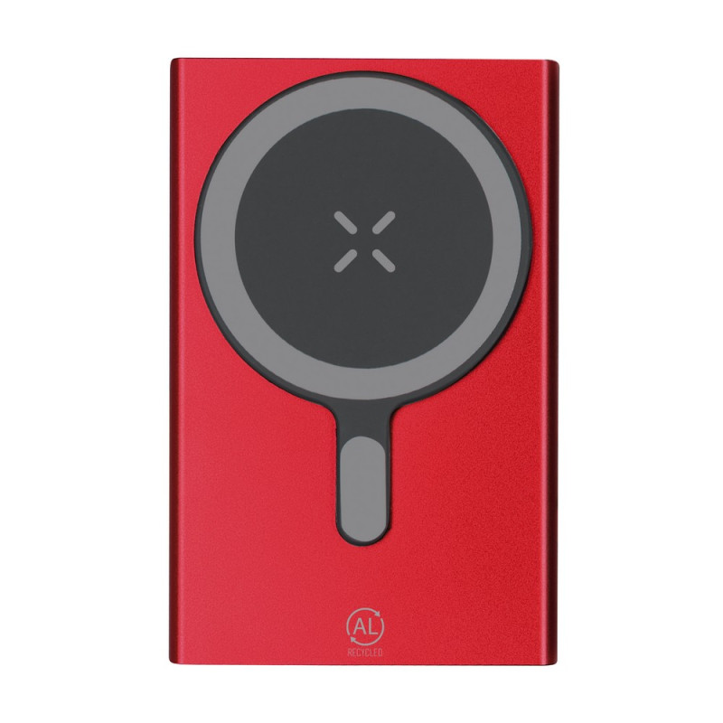 Magnetyczny bezprzewodowy power bank 5000 mAh z aluminium z recyklingu ładowarka bezprzewodowa 15W