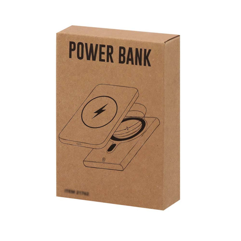 Magnetyczny bezprzewodowy power bank 5000 mAh z aluminium z recyklingu ładowarka bezprzewodowa 15W