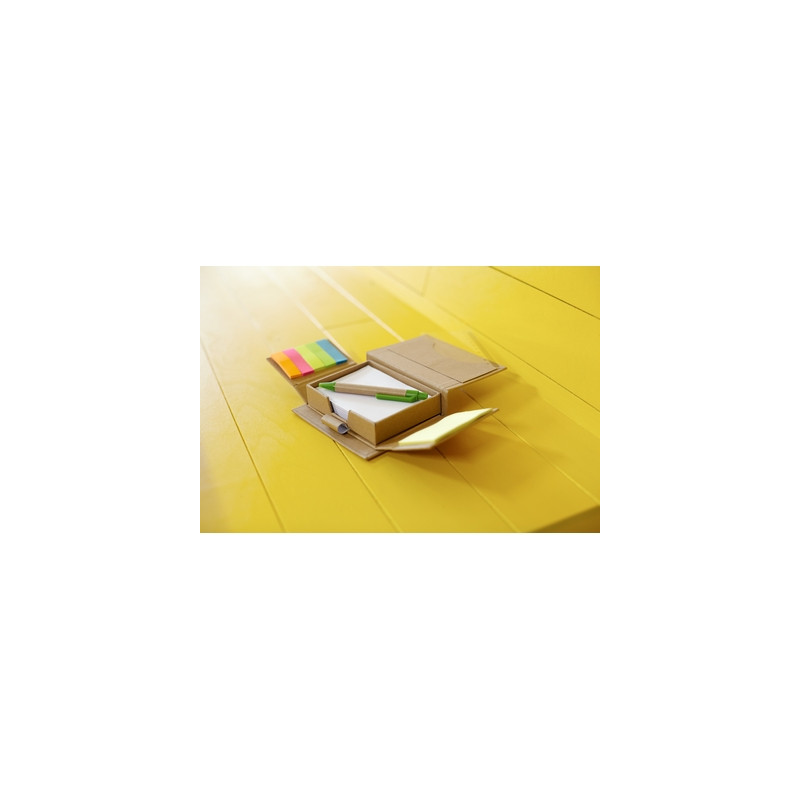 Zestaw do notatek notatnik karteczki samoprzylepne długopis linijka