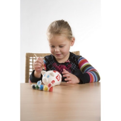 Skarbonka "świnka" do malowania farbki i pędzelek