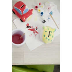 Skarbonka "świnka" do malowania farbki i pędzelek