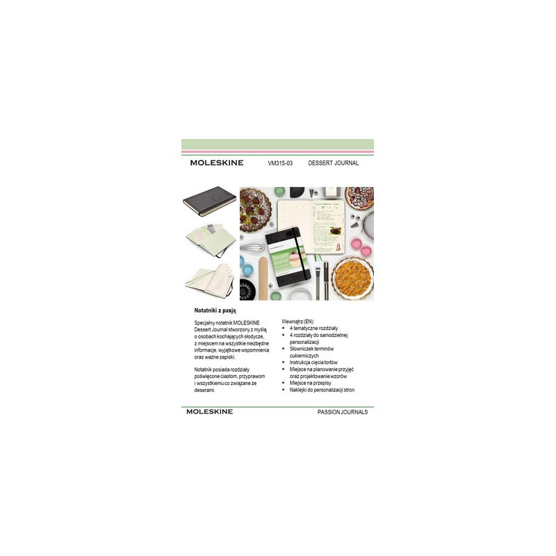 Dessert Journal - specjlany notatnik Moleskine Passion Journal