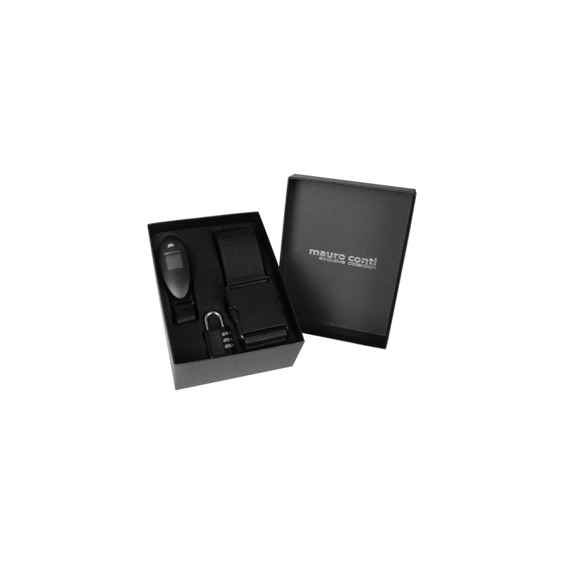 Zestaw podróżny Mauro Conti cyfrowa waga do bagażu pas do walizki kłódka podróżna | Abigail