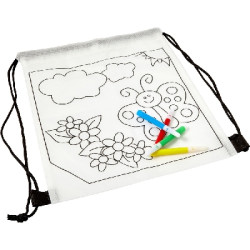 Worek ze sznurkiem do kolorowania flamastry