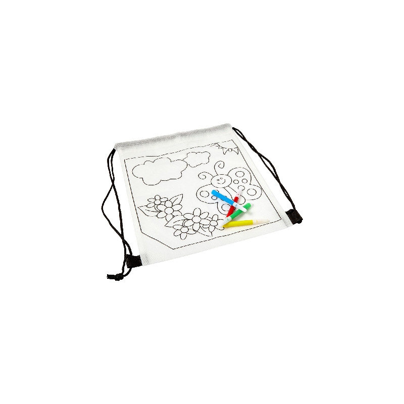 Worek ze sznurkiem do kolorowania flamastry