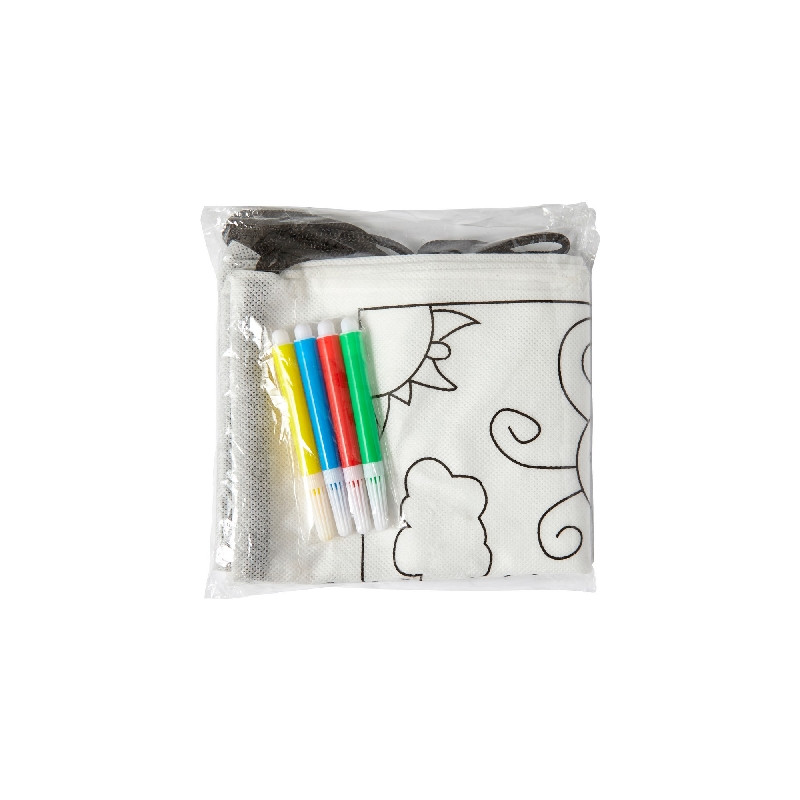 Worek ze sznurkiem do kolorowania flamastry