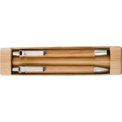 Bambusowy zestaw piśmienniczy długopis touch pen i ołówek mechaniczny