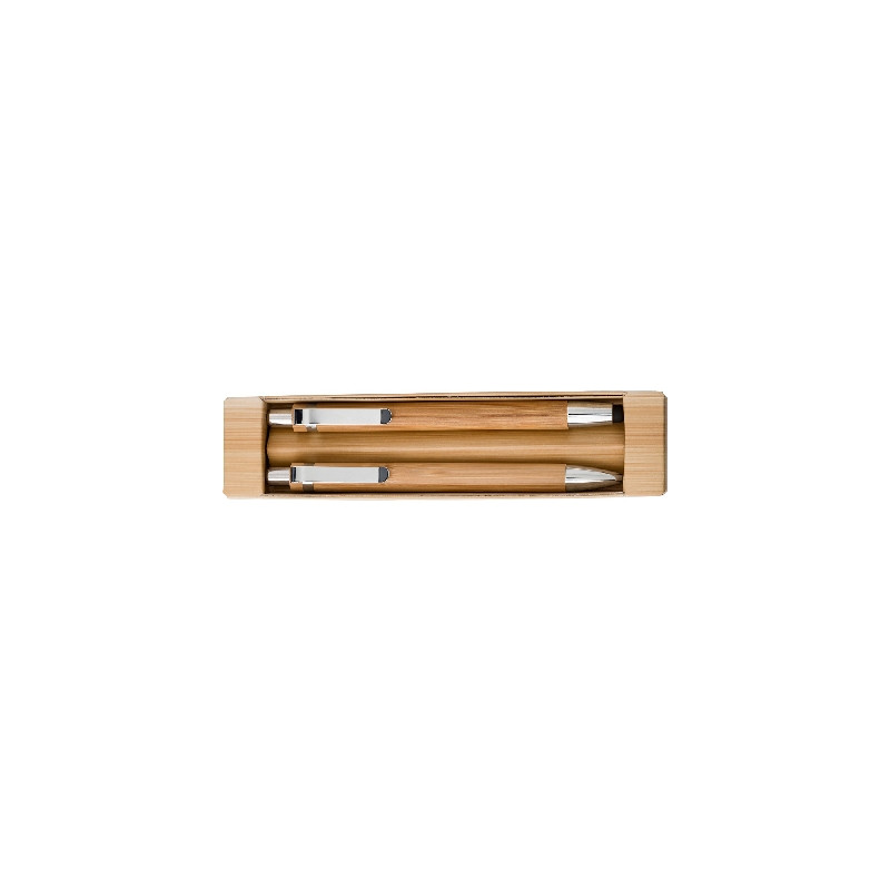 Bambusowy zestaw piśmienniczy długopis touch pen i ołówek mechaniczny