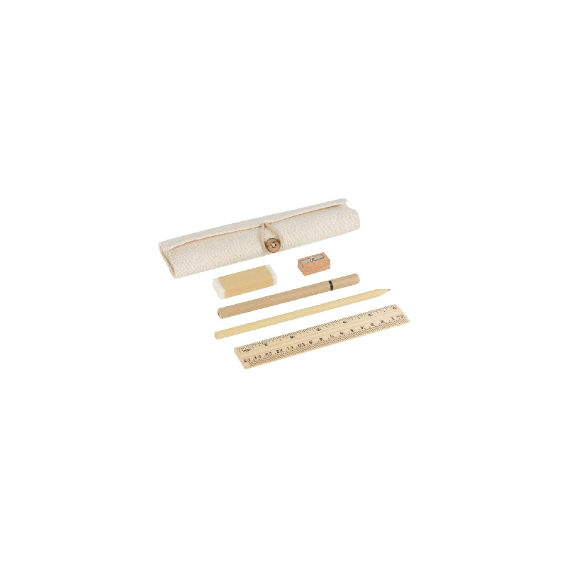 Zestaw szkolny piórnik ołówek długopis linijka gumka i temperówka | Lauren