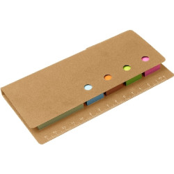 Zestaw do notatek linijka karteczki samoprzylepne długopis