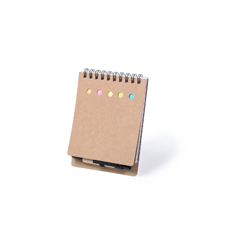 Zestaw do notatek notatnik ok A6 karteczki samoprzylepne długopis