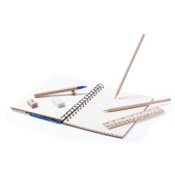 Zestaw szkolny piórnik 2 ołówki długopis notatnik linijka gumka i temperówka