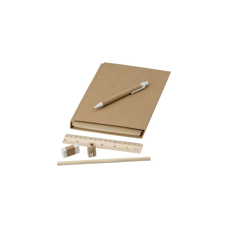 Teczka konferencyjna notatnik linijka długopis ołówki temperówka gumka do mazania karteczki samoprzylepne