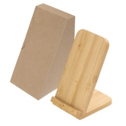 Bambusowa ładowarka bezprzewodowa 10W B'RIGHT stojak na telefon | Wilder