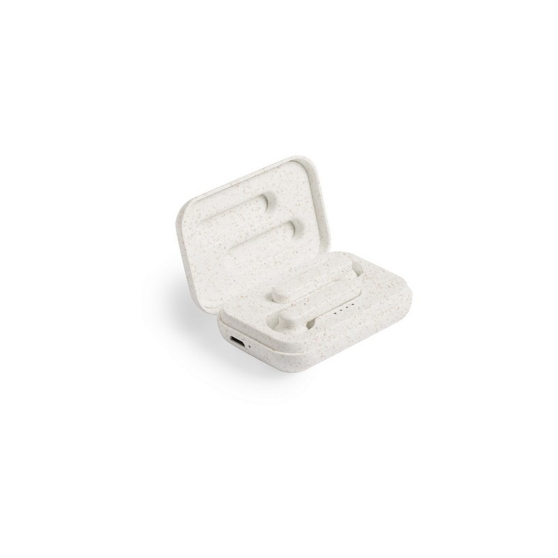 Bezprzewodowe słuchawki douszne ze słomy pszenicznej