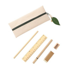 Zestaw szkolny piórnik ołówek długopis linijka gumka i temperówka | Landon