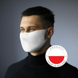 Zestaw w pudełku pojemnik na płyn do dezynfekcji maseczka wielokrotnego użytku z miejscem na filtr i jonami srebra